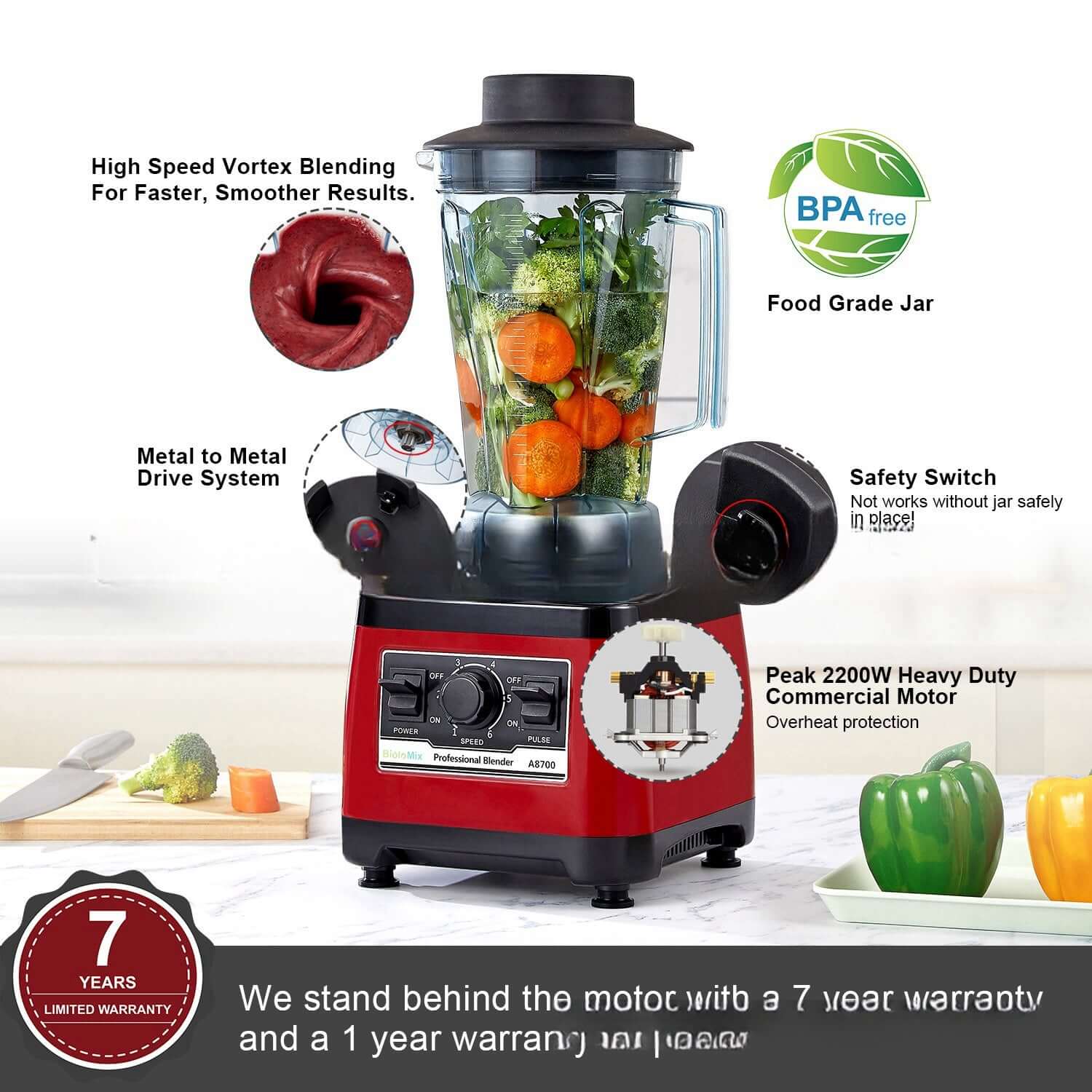 High Performance Commercial Blender for Smoothies