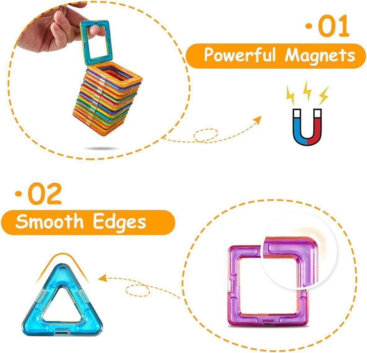 110pcs Magnetic Building Blocks for creative construction and kids' learning
