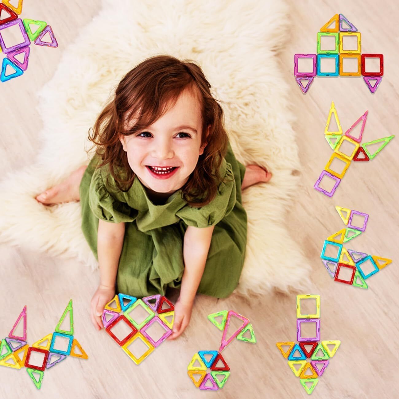 110pcs Magnetic Building Blocks for creative construction and kids' learning