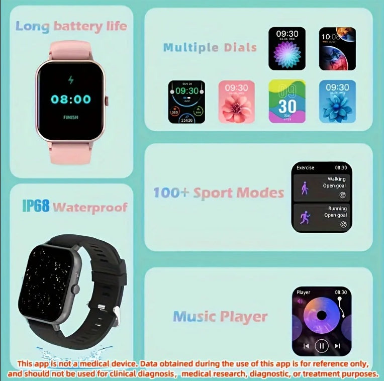 Waterproof Smartwatch for Women with stylish design and smart features