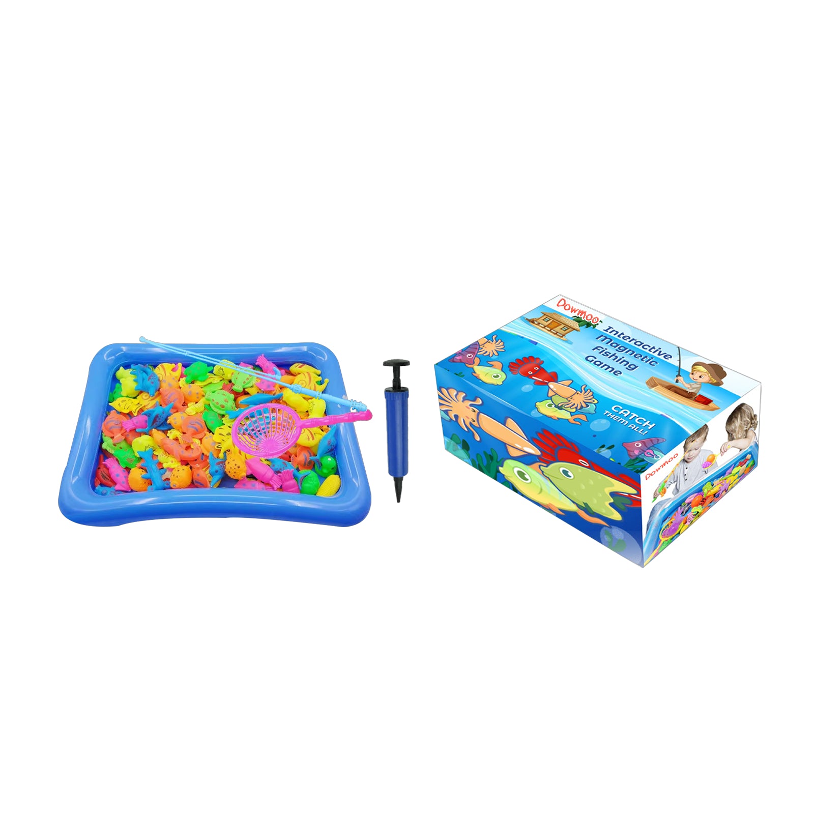 Interactive Magnetic Fishing Game with colorful pieces for kids