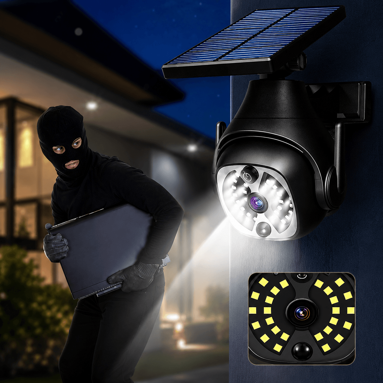 Solar Powered Courtyard Lights