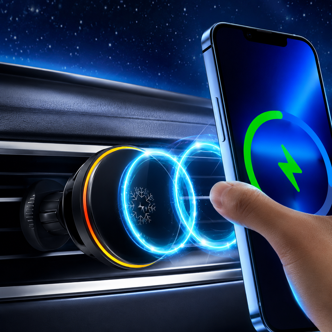 Magnetic Wireless Car Charger for convenient hands-free phone charging