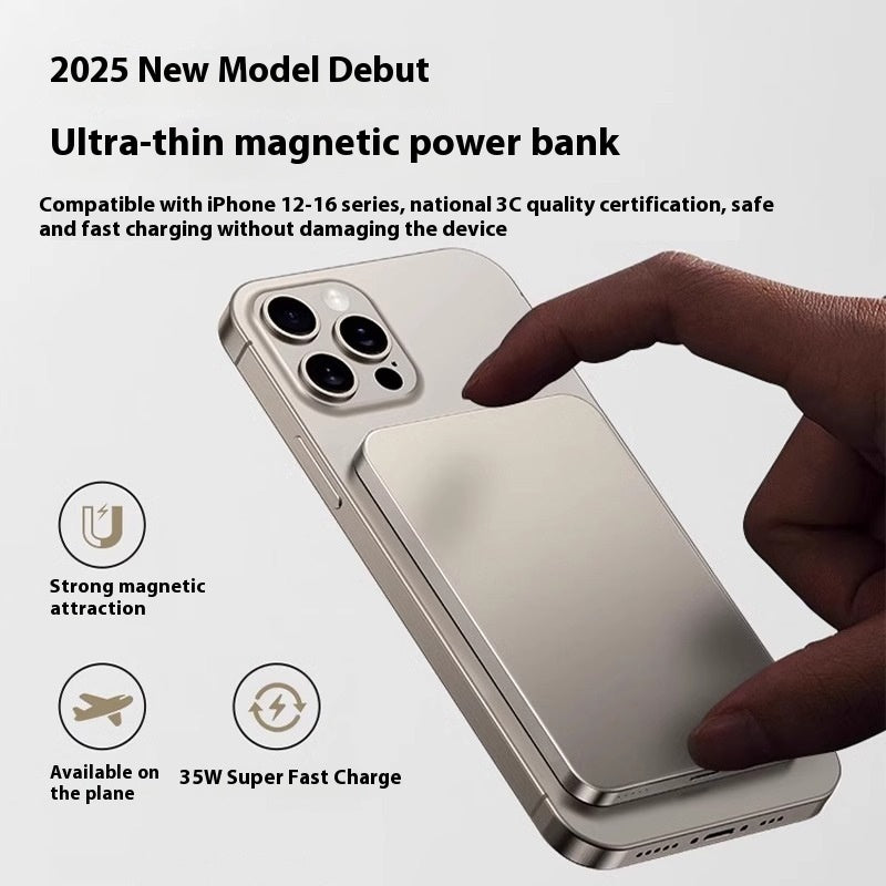Magnetic Wireless Power Bank for portable wireless smartphone charging