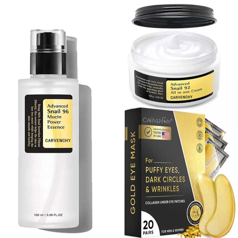 Snail Mucin Skincare Set for hydrated, nourished, and smooth-looking facial skin
