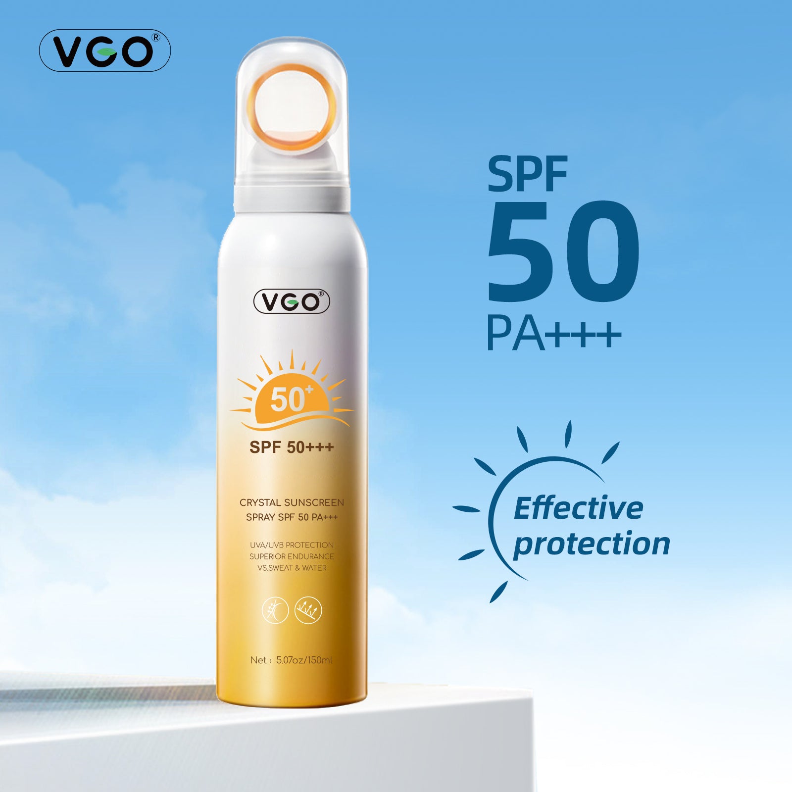 Crystal Sunscreen Spray SPF 50 PA for convenient daily sun protection